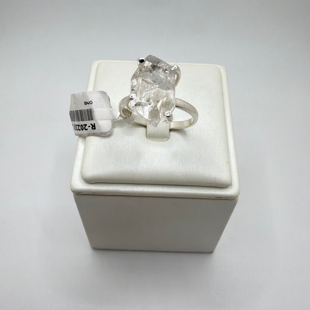 NWT 12.5x17.5mm Herkimer Diamond Quartz solitaire ring in sterling silver!